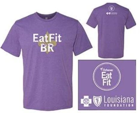 Eat Fit Baton Rouge Unisex Crew Neck T-Shirt, Purple, large image number 1